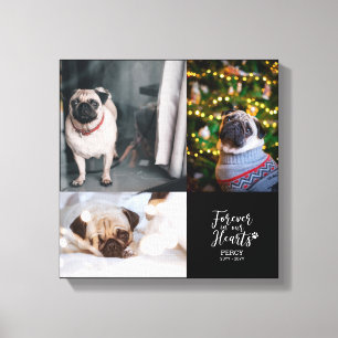 Forever in our Hearts Pet Memorial Photo Collage Canvas Print