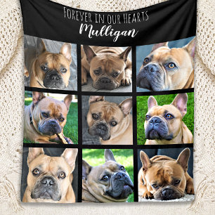 Forever in our Hearts Pet Memorial Photo Collage Fleece Blanket