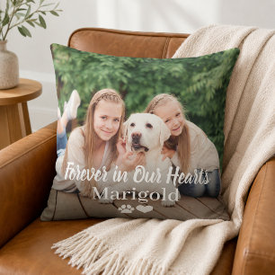Forever in Our Hearts Pet Memorial Photo Cushion