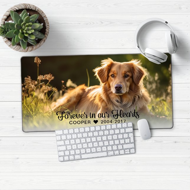 Forever in our Hearts Pet Memorial Photo Desk Mat (Forever in our Hearts Dog Keepsake Memorial Desk Mat Mouse Pad)