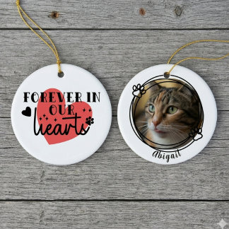 Forever In Our Hearts Pet Memorial Remembrance Ceramic Ornament