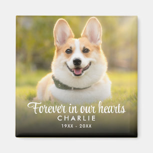 Forever in our Hearts Pet Photo Memorial Magnet