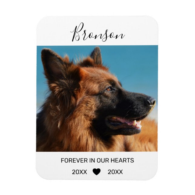 Forever In Our Hearts | Pet Photo Memorial Magnet (Vertical)