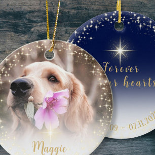 Forever in our hearts photo ceramic ornament