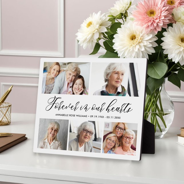 Forever In Our Hearts Photo Collage Memorial  Plaq Plaque (Creator Uploaded)