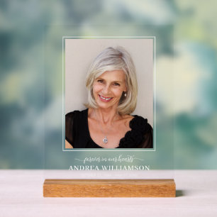 Forever in Our Hearts Photo Funeral  Acrylic Sign