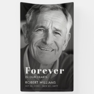 Forever In Our Hearts Photo Funeral Memorial Banner