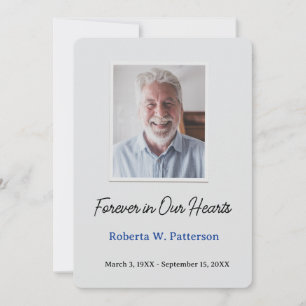 Forever in Our Hearts Photo Funeral Memorial Thank You Card