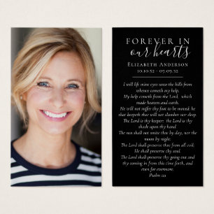 Forever in Our Hearts Photo Funeral Prayer Card