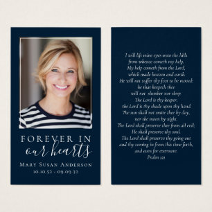 Forever in Our Hearts Photo Funeral Prayer Card
