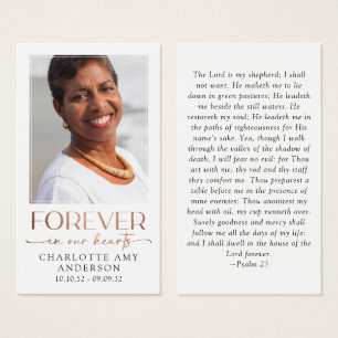 Forever in Our Hearts Photo Funeral Prayer Card