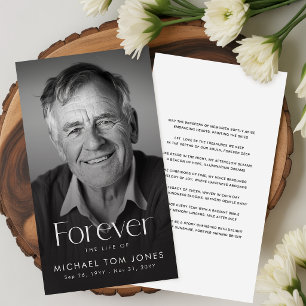 Forever in Our Hearts Photo Funeral Prayer Card