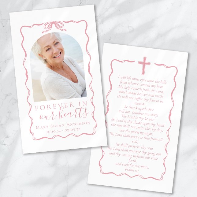 Forever in Our Hearts Photo Funeral Prayer Card (Creator Uploaded)