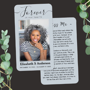 Forever in Our Hearts Photo Funeral Prayer Card