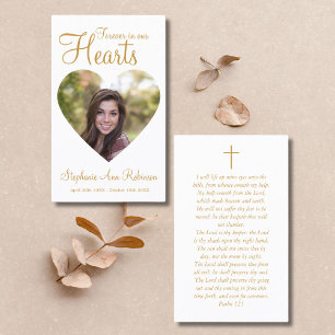 Forever in Our Hearts Photo Funeral Prayer Card