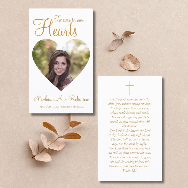 Forever in Our Hearts Photo Funeral Prayer Card (Creator Uploaded)