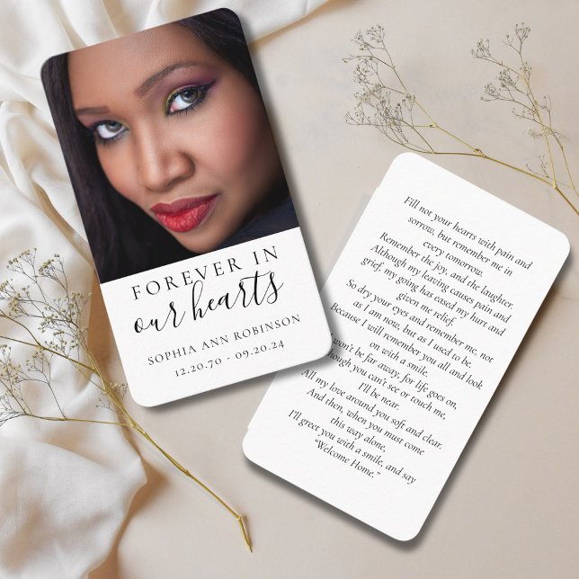 Forever in Our Hearts Photo Funeral Prayer Card (Creator Uploaded)