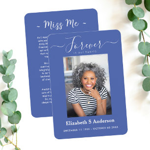 Forever in Our Hearts Photo Funeral Prayer Card
