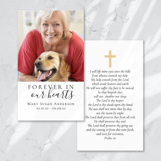Forever in Our Hearts Photo Funeral Prayer Card (Creator Uploaded)