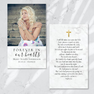 Forever in Our Hearts Photo Funeral Prayer Card