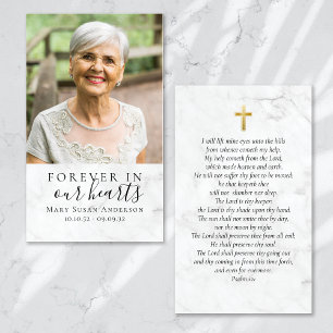 Forever in Our Hearts Photo Funeral Prayer Card