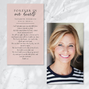 Forever in Our Hearts Photo Funeral Prayer Card