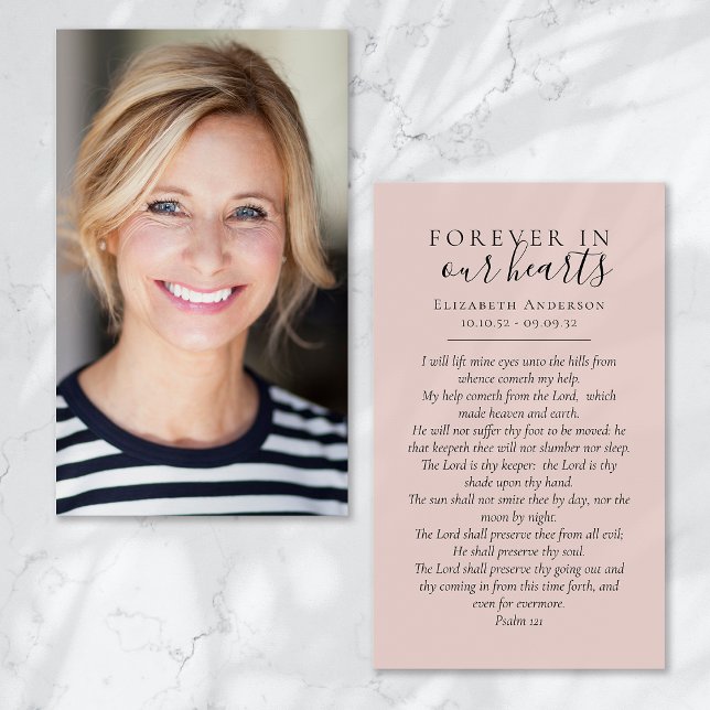 Forever in Our Hearts Photo Funeral Prayer Card (Creator Uploaded)