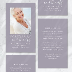 Forever in Our Hearts Photo Funeral Prayer Card