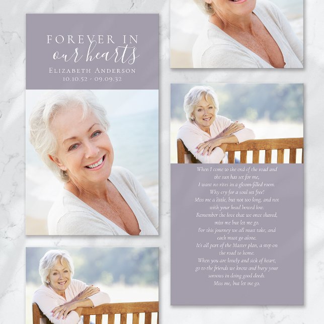 Forever in Our Hearts Photo Funeral Prayer Card (Creator Uploaded)