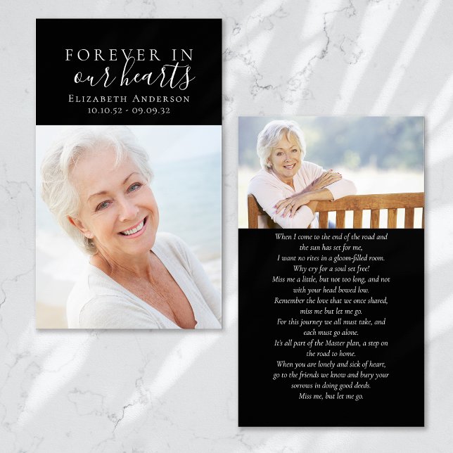 Forever in Our Hearts Photo Funeral Prayer Card (Creator Uploaded)