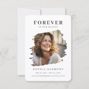Forever in Our Hearts Photo Funeral Thank You Card