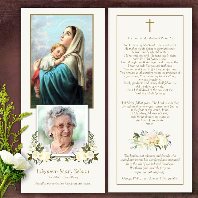 Forever In Our Hearts Photo Funeral Thank You Card (Catholic, Religious, Celebration of Life, In Loving Memory of, Forever in our hearts, funeral cards)