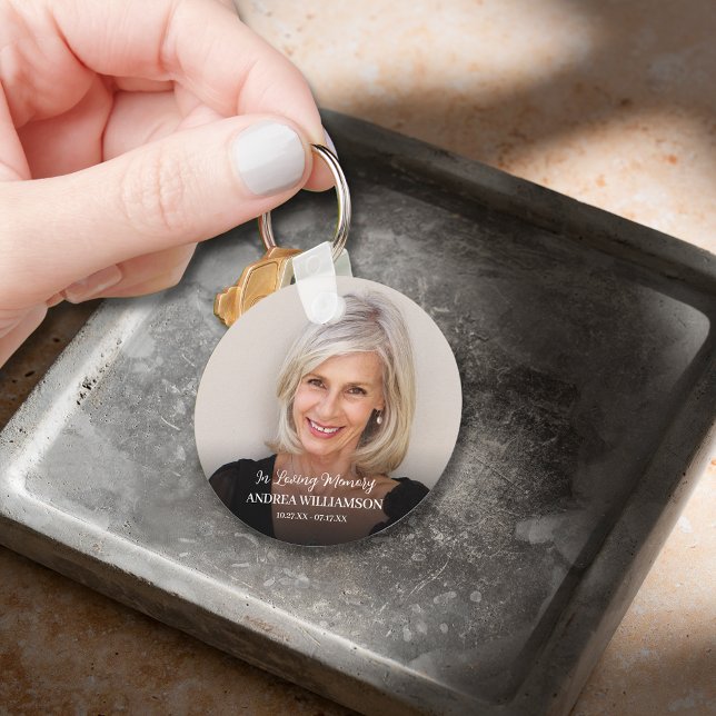 Forever in our Hearts Photo Key Ring (In Loving Memory photo double-sided keepsake keychain)