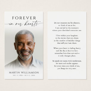 Forever in Our Hearts Photo Memorial Cards
