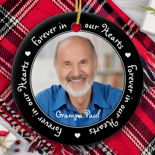 Forever in our Hearts Photo Memorial Ceramic Ornament