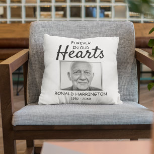 Forever In Our Hearts Photo Memorial Cushion
