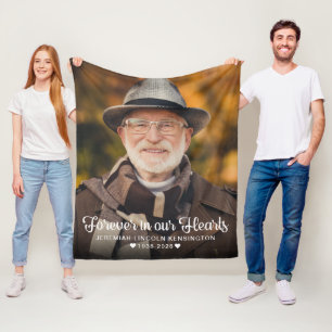 Forever in our Hearts Photo Memorial Fleece Blanket