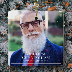 Forever In Our Hearts Photo Memorial Keepsake Ceramic Ornament