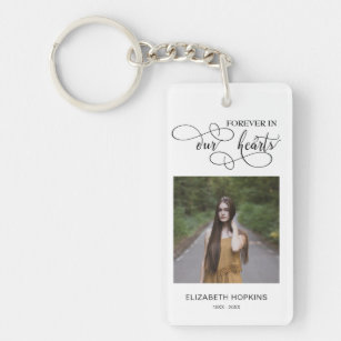 Forever in Our Hearts Photo Memorial Poem Key Ring