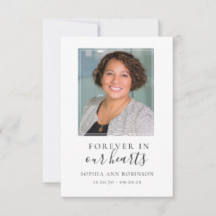 Forever in Our Hearts Photo Memorial Prayer Card
