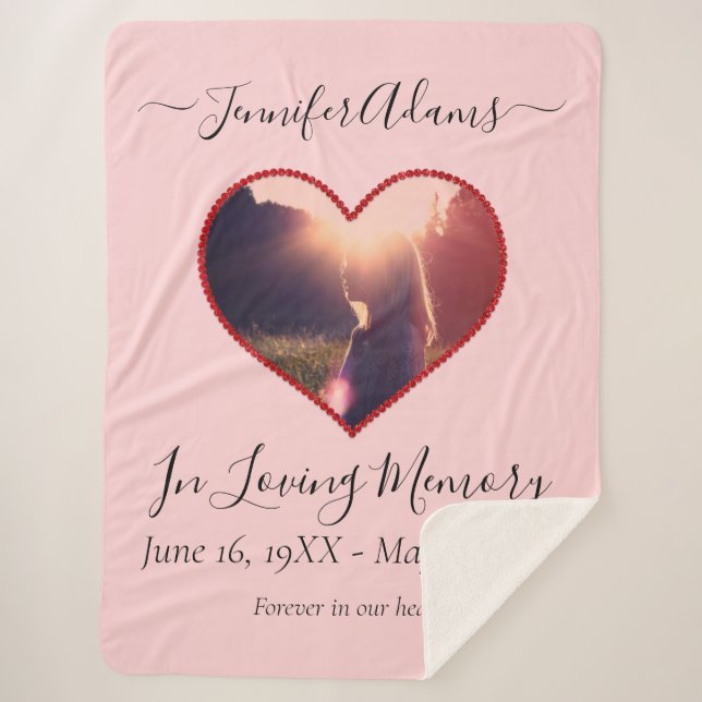 Forever In Our Hearts Photo Memorial  Sherpa Blanket (Front)