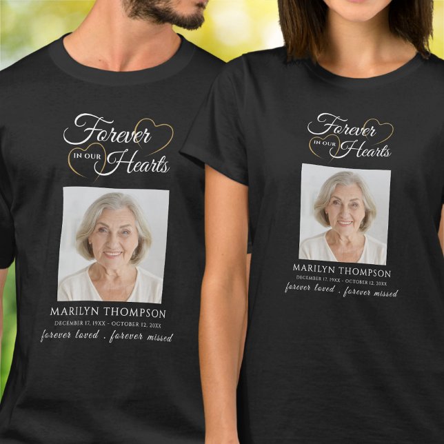 Forever In Our Hearts Photo Memorial T-Shirt (Creator Uploaded)