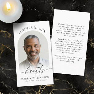 Forever In Our Hearts Photo Modern Prayer Cards