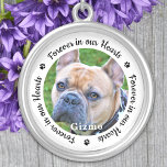 Forever In Our Hearts Photo Pet Dog Memorial Silver Plated Necklace<br><div class="desc">Honour your best friend with a custom photo memorial necklace. This unique pet memorials keepsake is the perfect gift for yourself, family or friends to pay tribute to your loved one. We hope your dog memorial photo necklace will bring you peace, joy and happy memories. Quote "Forever in our Hearts"....</div>