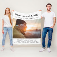 Forever in Our Hearts Photo Poem Tribute Blanket