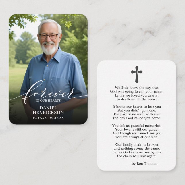 Forever in our Hearts Photo Prayer Card (Front/Back)
