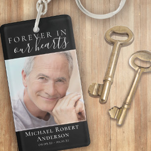 Forever in Our Hearts Photo Sympathy Memorial  Key Ring