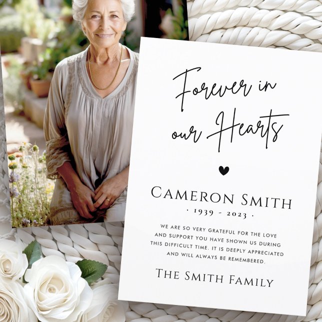 Forever in our hearts photo sympathy thank you card (Forever in our hearts photo sympathy thank you)