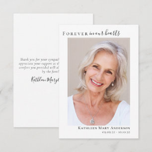 Forever in Our Hearts Photo Sympathy Thank You Card