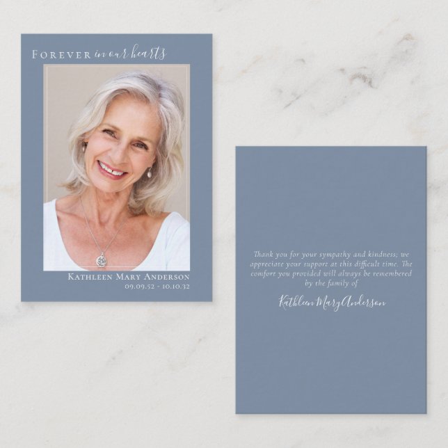 Forever in Our Hearts Photo Sympathy Thank You Not Card (Front/Back)